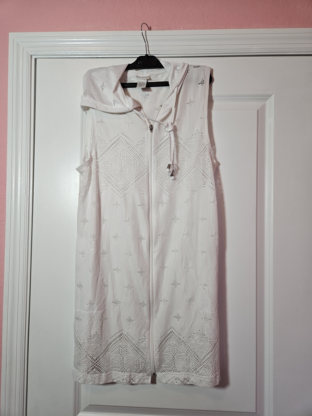 Dotti White Hooded Eyelet Swim Coverup